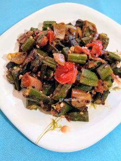 A picture of Bhindi/Okra Fry with roasted Cumin Powder.
