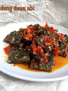 Foto resep Dendeng daun ubi rambat / daun singkong