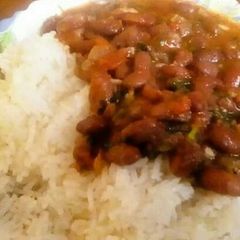 A picture of Rice and beans.