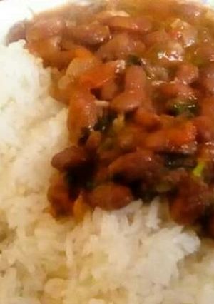 A picture of Rice and beans.