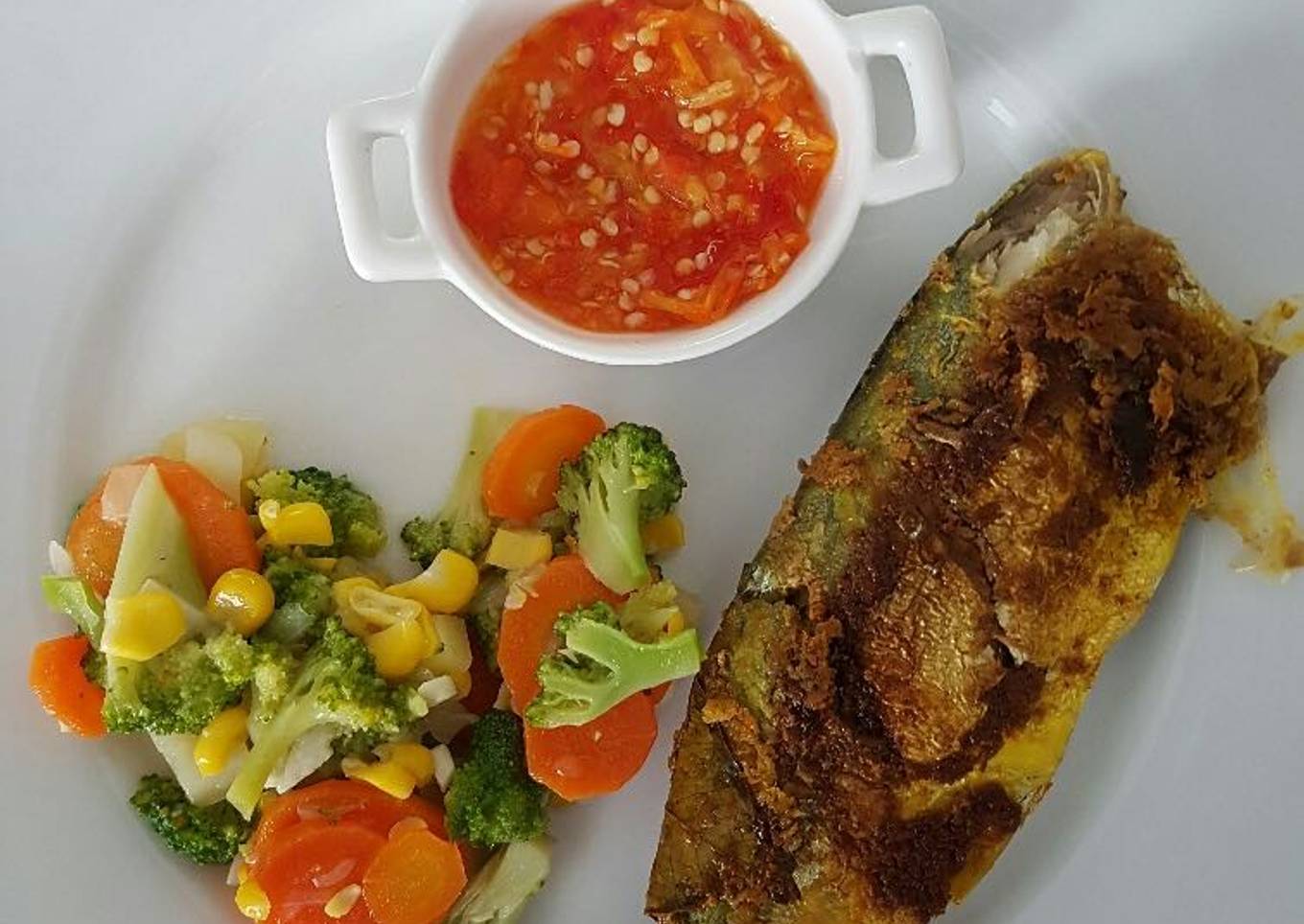 Southbeach Diet makan malam phase I Ikan kembung tumis sayur sim