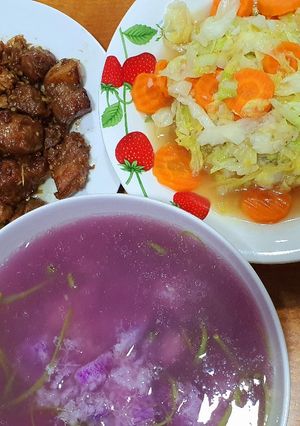 Hình của món Canh khoai môn nấu rau muống.