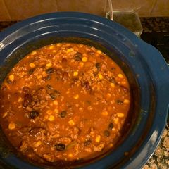 A picture of Steve’s Crockpot Ground Turkey Chili.