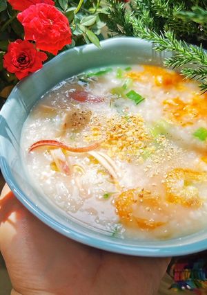 Hình của món Cháo tôm mực khô.