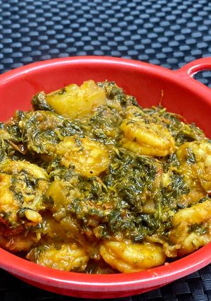 A picture of Sirukeerai prawn masala.