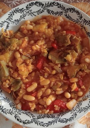 Una foto de Arroz y habichuelas murciano rápido
