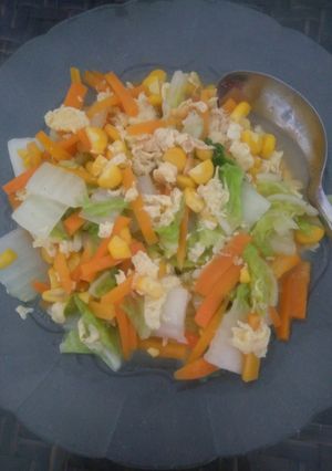 Foto resep Tumis Satih Dadar Simprak (Sawi Putih Telur Dadar Simple & Praktis)