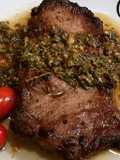 Contra filé ao molho Chimichurri