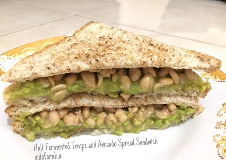 Half Fermented Tempe and Avocado Spread Sandwich (Nutritious Vegan Sandwich)