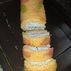 Blueberry flower swiss roll A picture of Blueberry flower swiss roll.