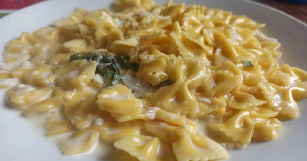 Fideos con crema de leche 830 recetas caseras Cookpad