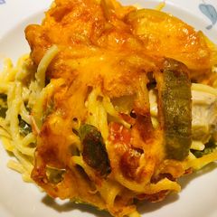A picture of Creamy Baked Cheesy Chicken 🐔 Spaghetti 🍝.