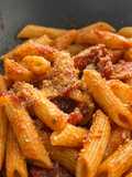 Pasta Tomat Bacon Parmesan