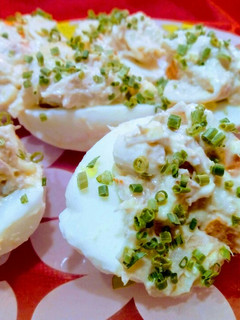 Una foto de Huevos rellenos