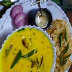 Gujarati kadhi khichdi A picture of Gujarati kadhi khichdi.