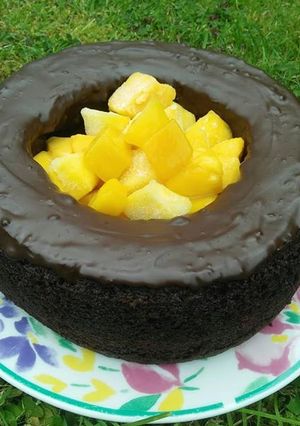 A picture of Chocho Mango Donut style Cake:.