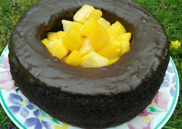 Chocho Mango Donut style Cake: