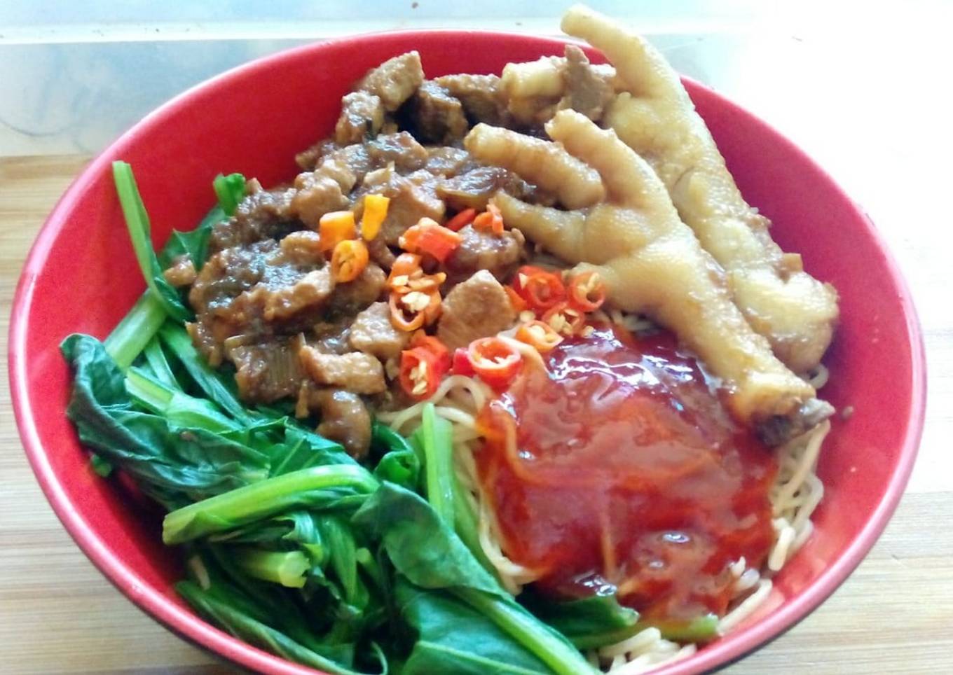 Mie ayam ceker Resep ala" YulieA'lik