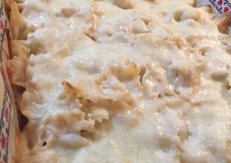 chicken alfredo pasta bake ♨️ recipe main photo