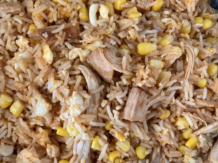 Easy Steps to Make Recipes Fried Rice with Chicken and Eggs the  Makes Drooling Delicious.