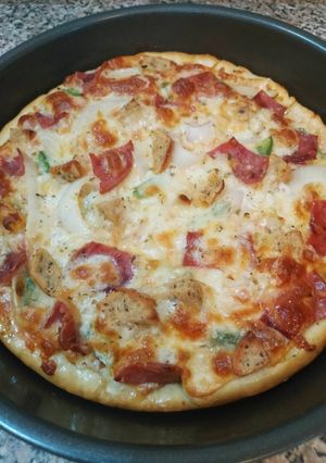 Foto resep Pizza Oven Empuk Dengan Crust Garing