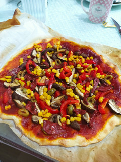 Una foto de Pizza vegetal