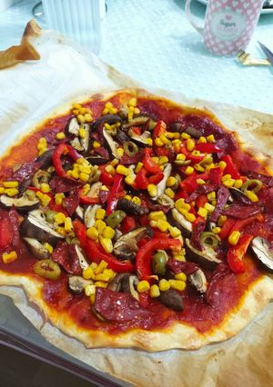 Una foto de Pizza vegetal