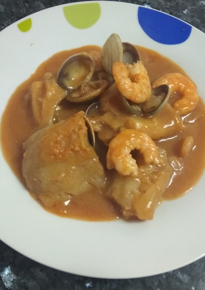 Una foto de Abadejo en salsa marinera