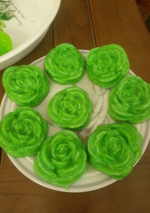 Foto resep Bolu kukus keju pandan ketofy