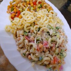 Vegetarian Pasta Chaat/Salad A picture of Vegetarian Pasta Chaat/Salad.