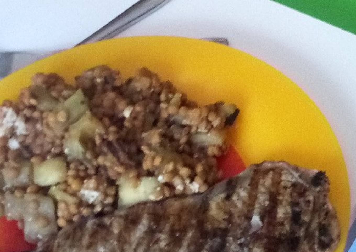 Lentejas con berenjenas con toque caramelizado