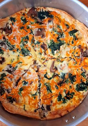 Foto de Quiche de Cogumelos, Espinafres e Cenoura
