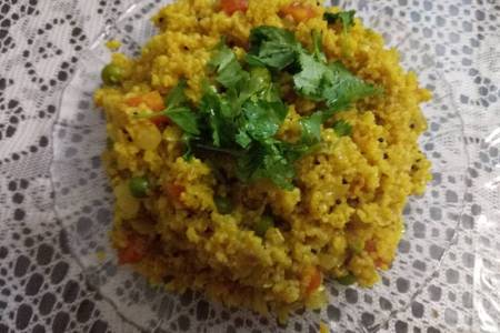 Jau Dalia veggies khichadi (barley veg pulav) recipe main photo