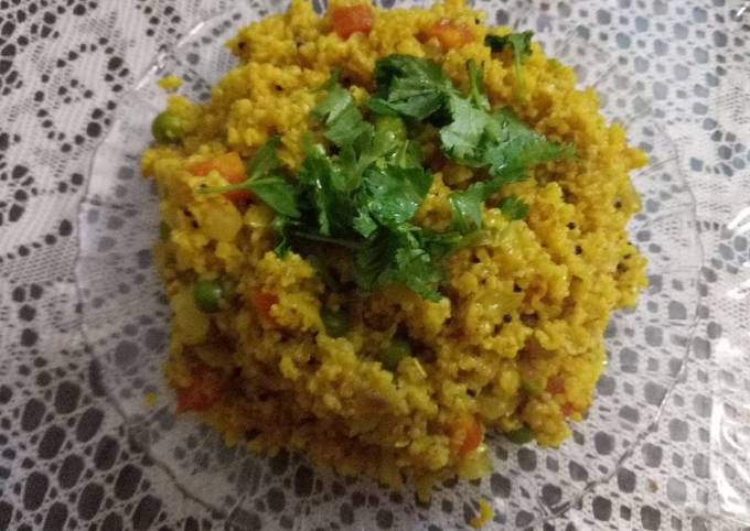 Jau Dalia veggies khichadi (barley veg pulav) Recipe by Vimmi Bhatia ...