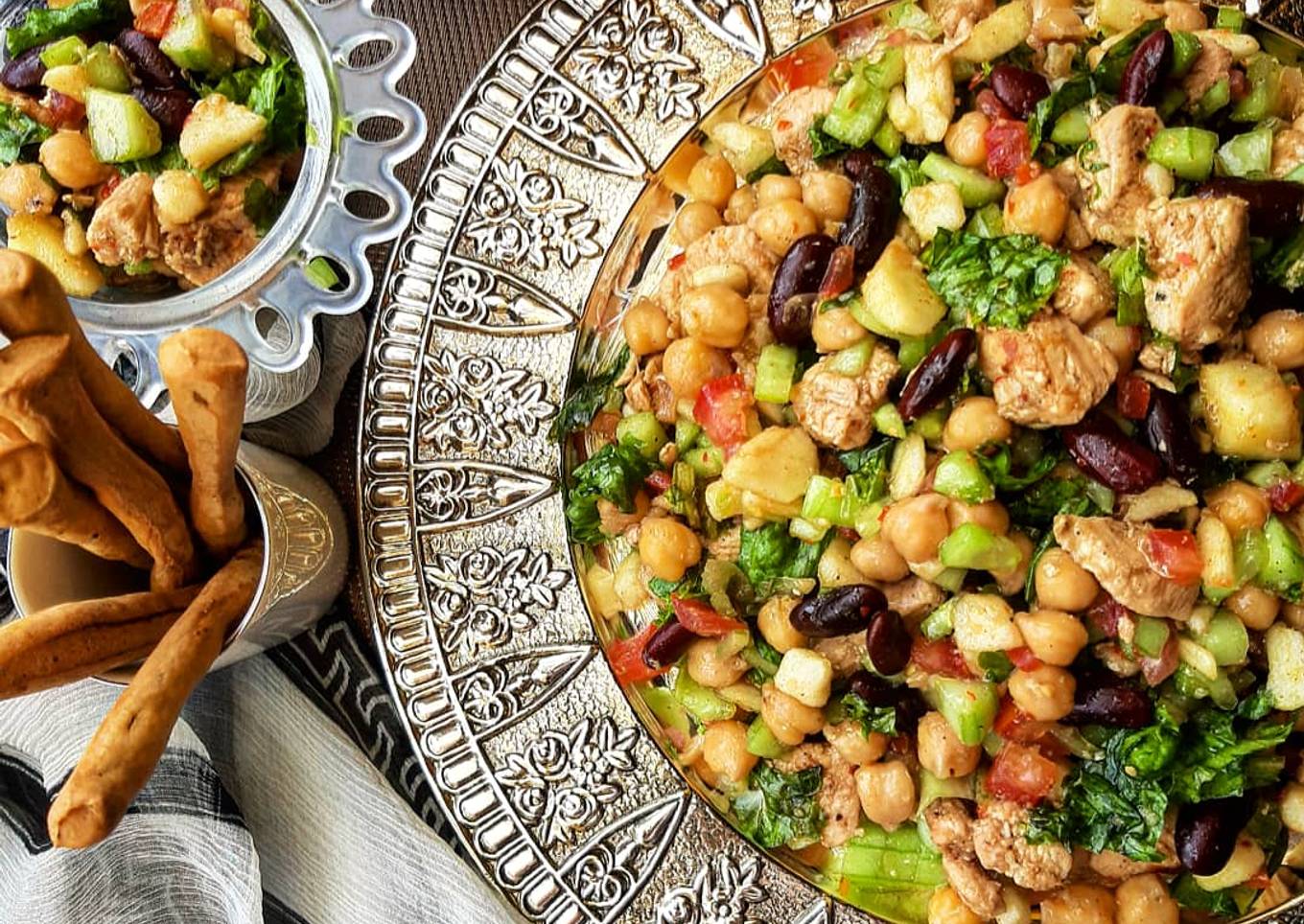 Chicken chickpea salad