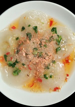 Hình của món Bánh bột lọc nhân đậu xanh.