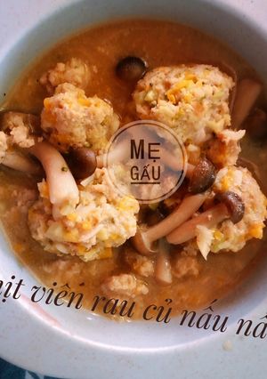 Hình của món Thịt viên rau củ nấu nấm.