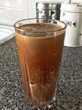 Nescafé frappe with banana and honey