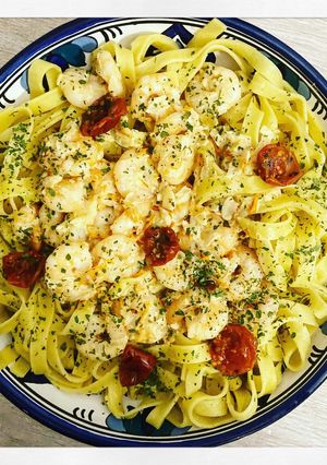 Une photo de Tagliatelles aux crevettes 🍤