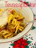 Maccheroni con cherrys y setas 🍅 🧀 🍄 (macarrones)