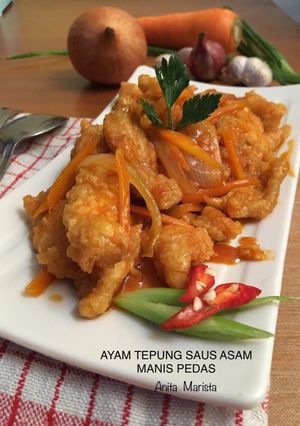 Foto resep Ayam Tepung Saus Asam Manis Pedas