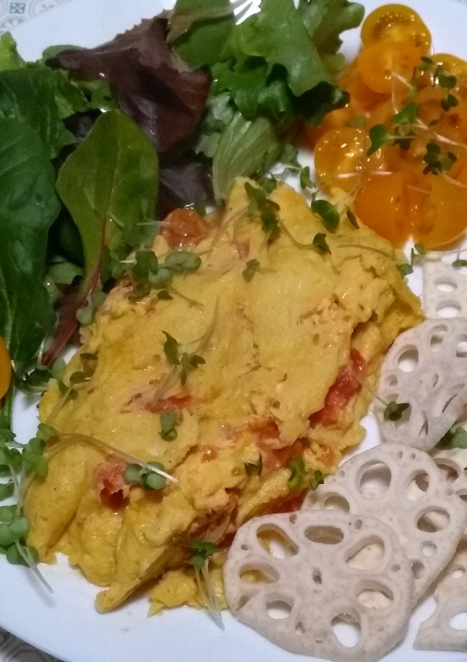 Una foto de Tortilla de tomatitos con chips de lotus