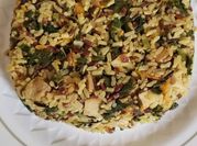A picture of kale and chicken