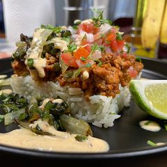 A picture of Deconstructed Smoky Pork Burrito.