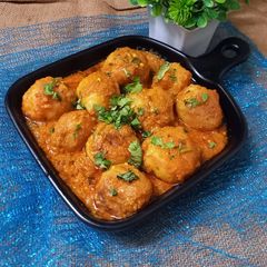 Baby potatoes kashmiri dum aloo A picture of Baby potatoes kashmiri dum aloo.