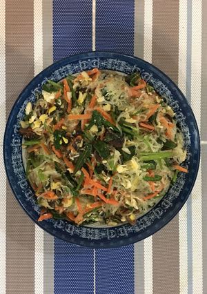 Hình của món Miến xào cua.