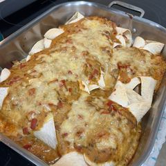 A picture of Pumpkin enchiladas.