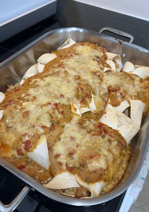 A picture of Pumpkin enchiladas.