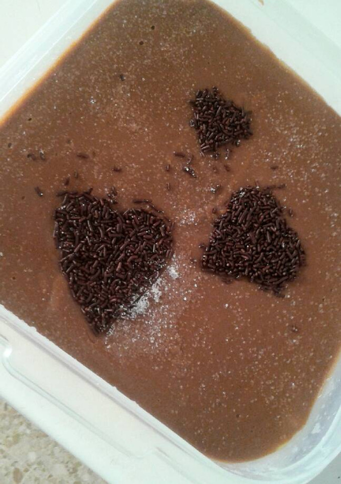 Una foto de Tarta de flan y chocolate