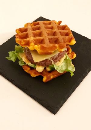 Une photo de Gaufres butternut version burger